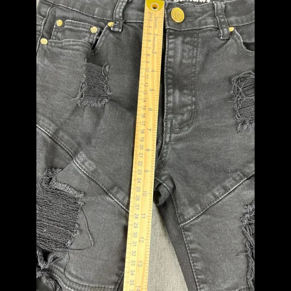 Argonaut Mens Ripped Black Skinny Jeans‎ Sz 32x32